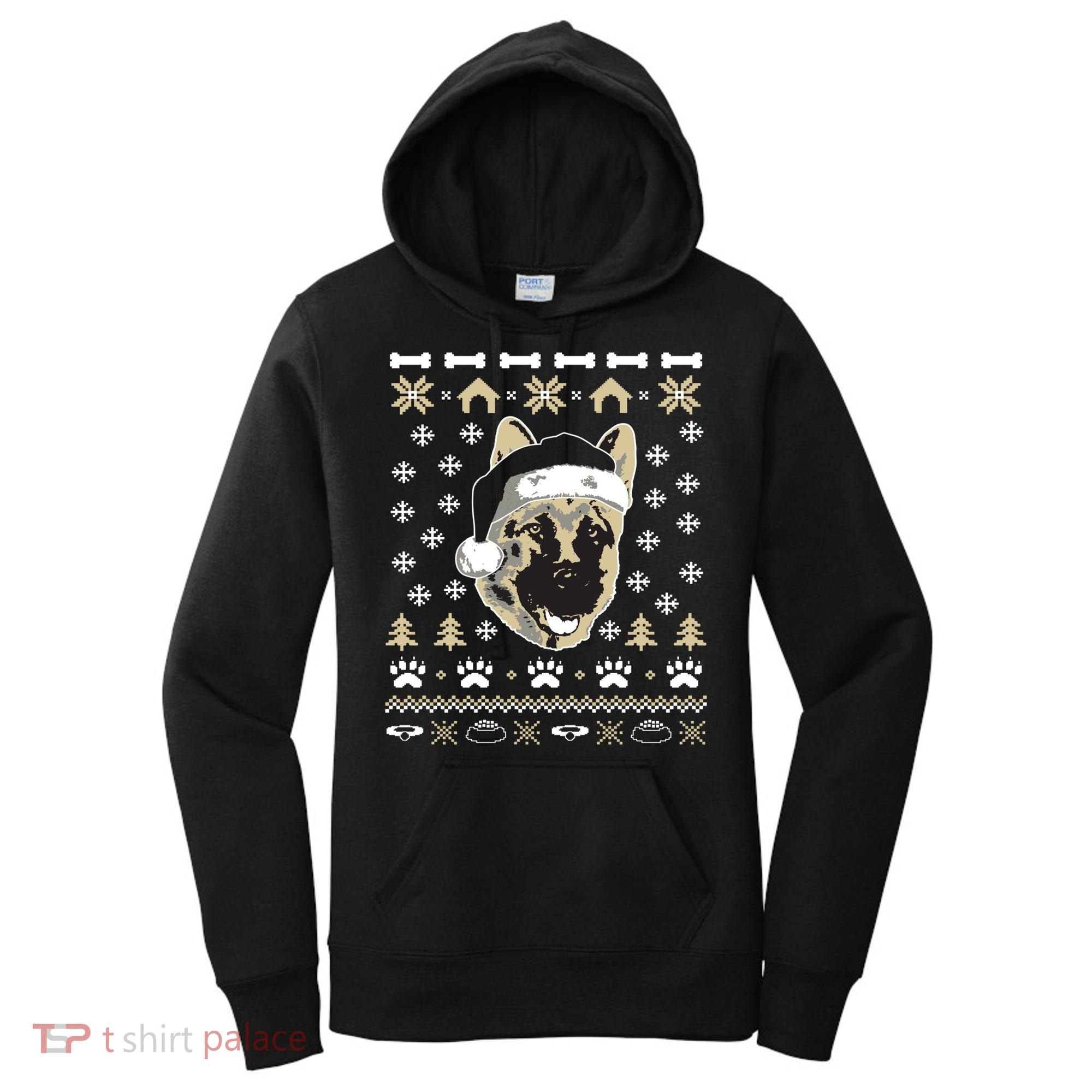 Ger Shepherd Dog Ugly Christmas Sweater Xmas Women's Hoodie