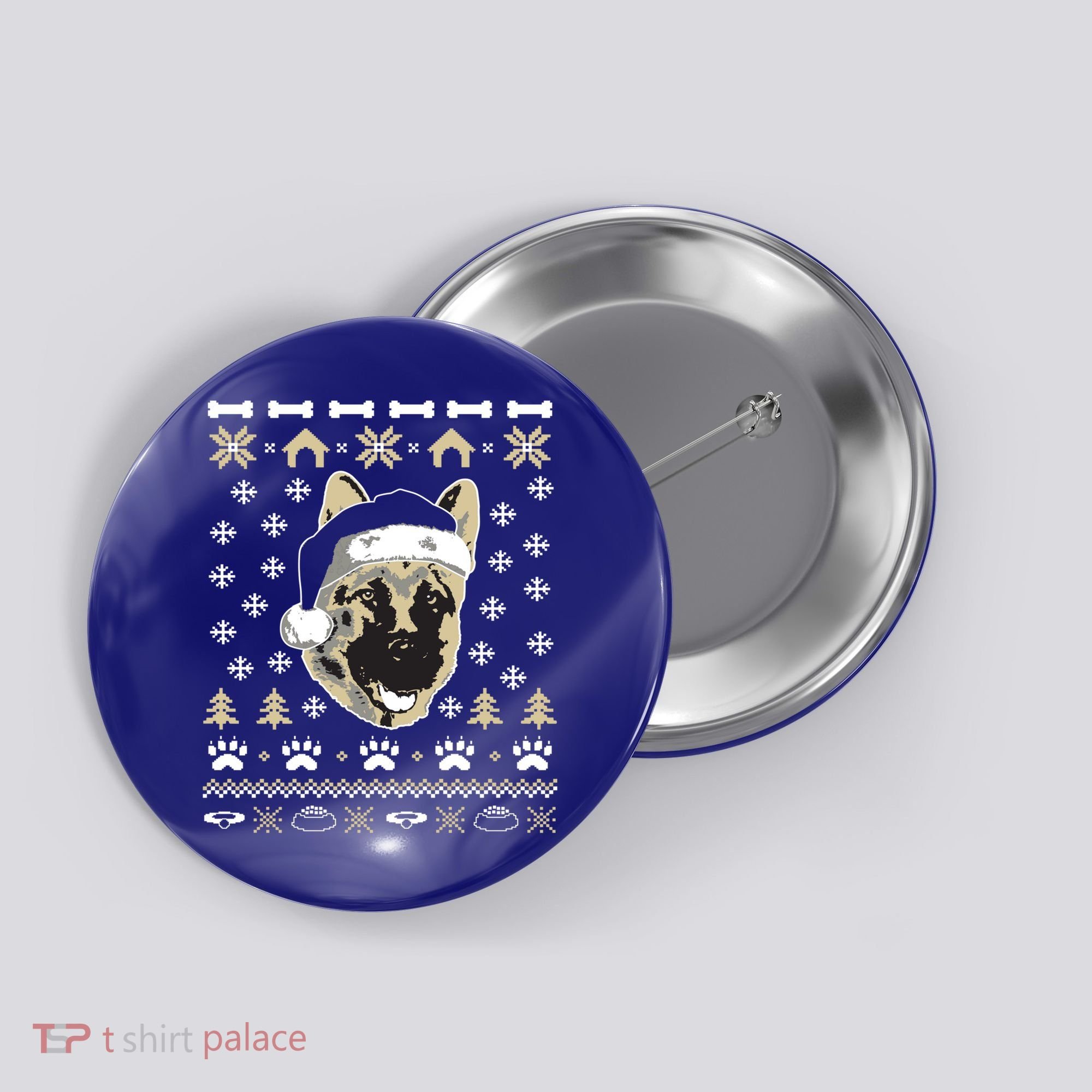 Ger Shepherd Dog Ugly Christmas Sweater Xmas Button
