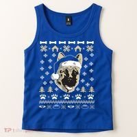 Ger Shepherd Dog Ugly Christmas Sweater Xmas Tank Top thumb 2
