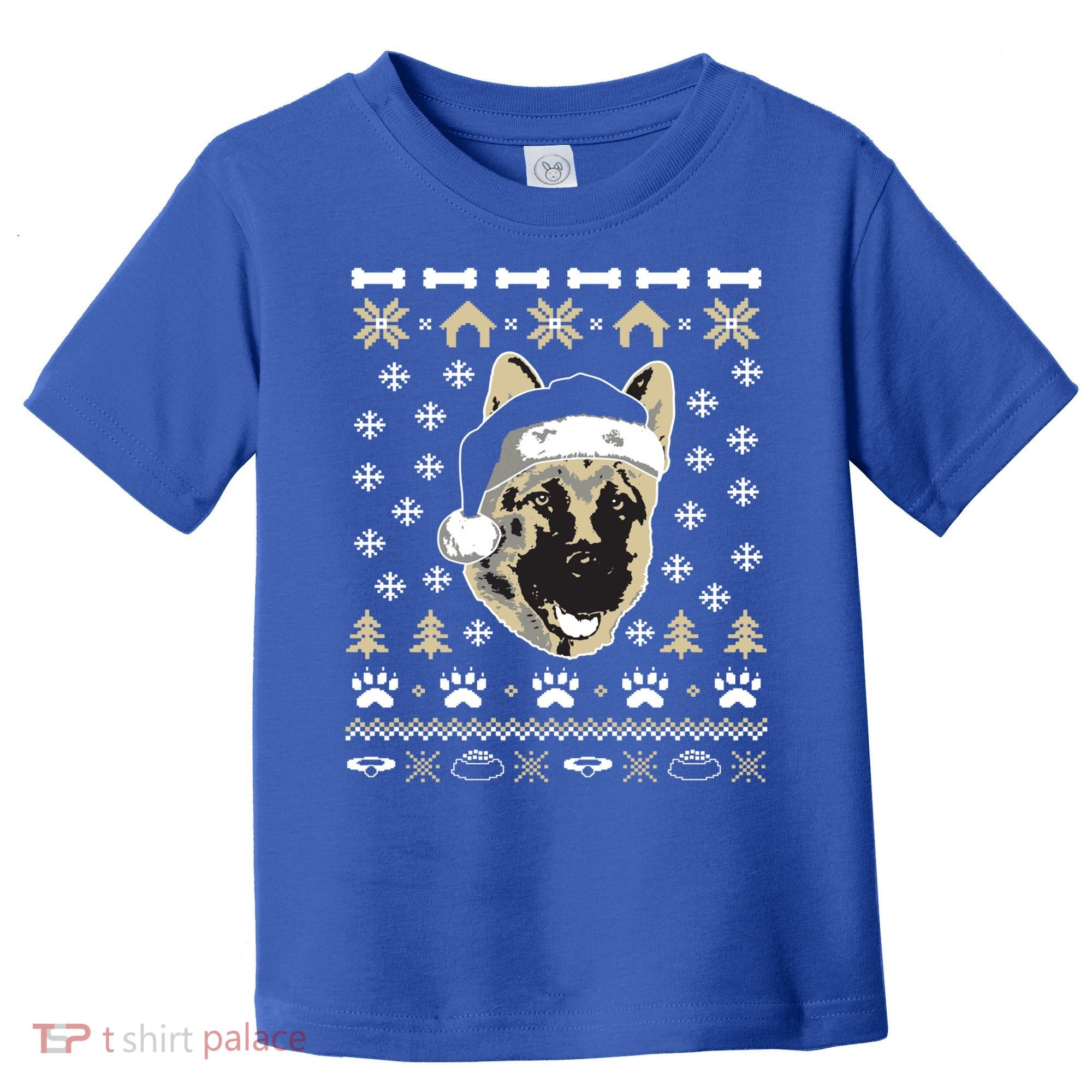 Ger Shepherd Dog Ugly Christmas Sweater Xmas Toddler T-Shirt