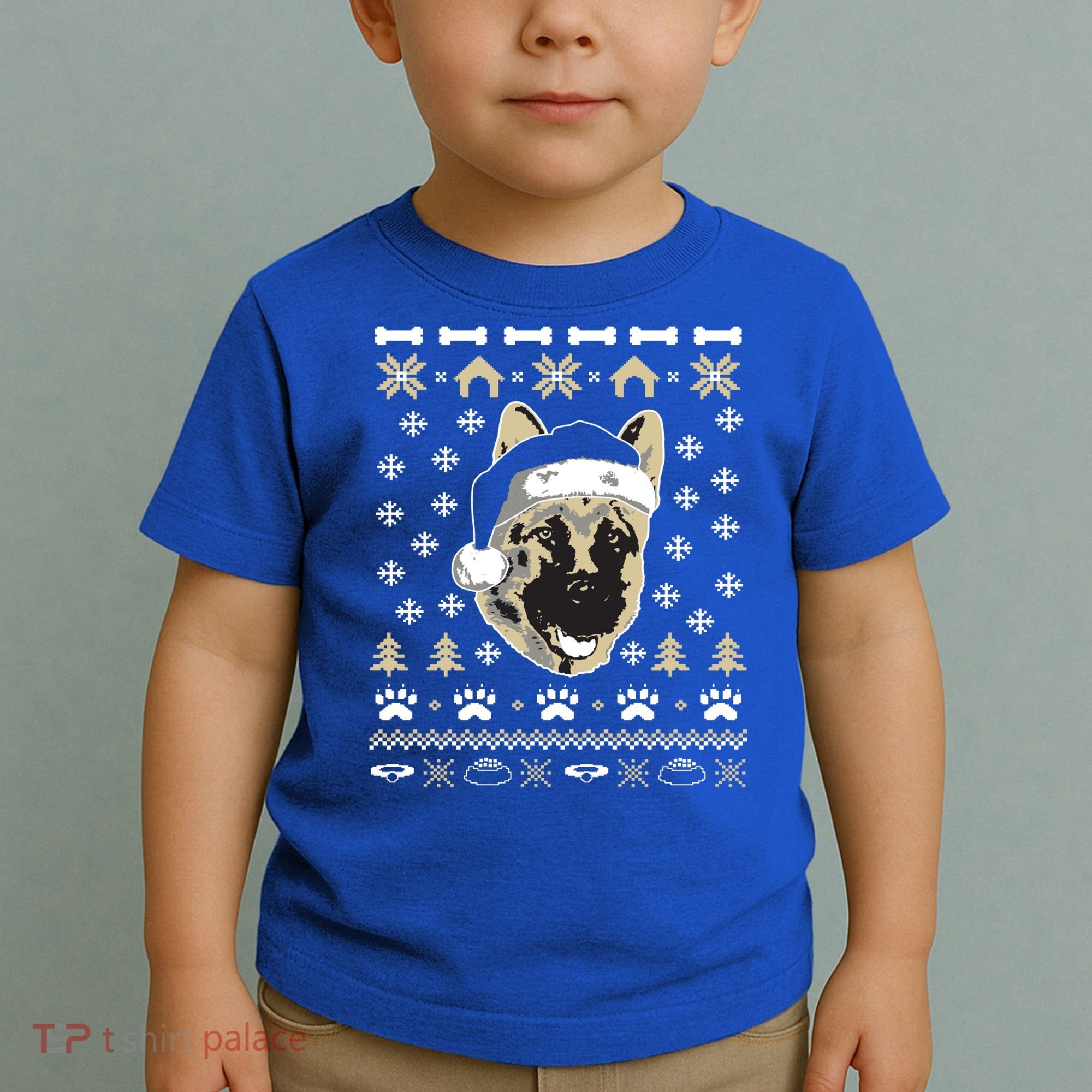Ger Shepherd Dog Ugly Christmas Sweater Xmas Toddler T-Shirt
