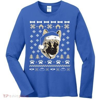 Ger Shepherd Dog Ugly Christmas Sweater Xmas Women's Long Sleeve Shirt