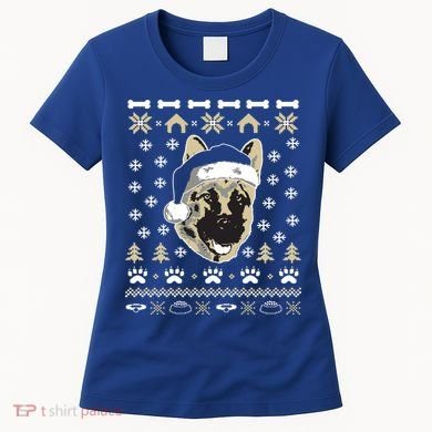 Ger Shepherd Dog Ugly Christmas Sweater Xmas Women's T-Shirt
