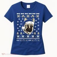 Ger Shepherd Dog Ugly Christmas Sweater Xmas Women's T-Shirt thumb 0