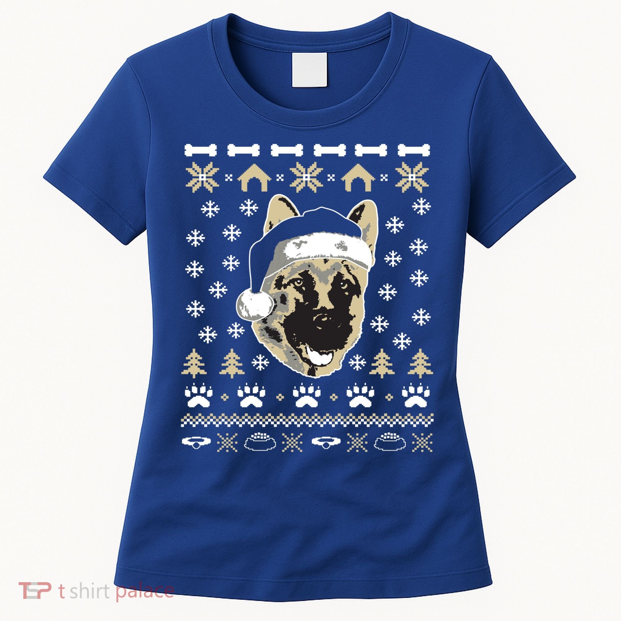 Ger Shepherd Dog Ugly Christmas Sweater Xmas Women's T-Shirt
