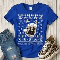 Ger Shepherd Dog Ugly Christmas Sweater Xmas Women's T-Shirt thumb 3