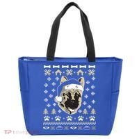 Ger Shepherd Dog Ugly Christmas Sweater Xmas Tote Bag thumb 0