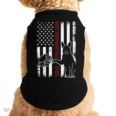 German Shepherd Dad Dog American Flag Doggie Tank
