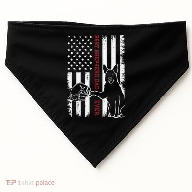 German Shepherd Dad Dog American Flag USA-Made Doggie Bandana