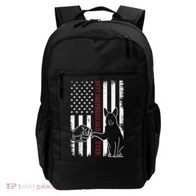 German Shepherd Dad Dog American Flag Backpack