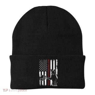 German Shepherd Dad Dog American Flag Beanie