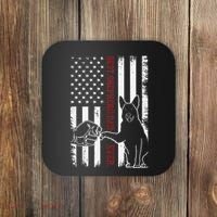 German Shepherd Dad Dog American Flag Coaster thumb 0