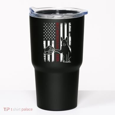 German Shepherd Dad Dog American Flag Tumbler