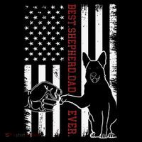 German Shepherd Dad Dog American Flag Ornament thumb 1
