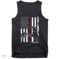 German Shepherd Dad Dog American Flag Tank Top thumb 0