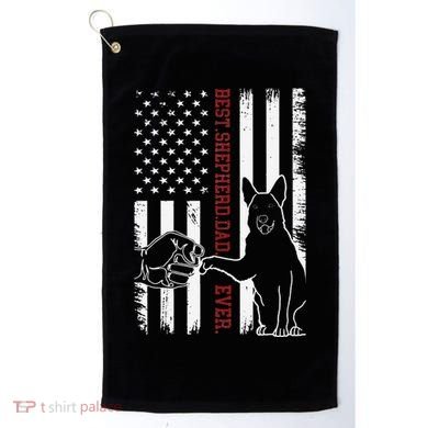 German Shepherd Dad Dog American Flag Golf Towel