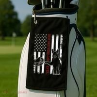 German Shepherd Dad Dog American Flag Golf Towel thumb 2