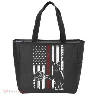 German Shepherd Dad Dog American Flag Tote Bag