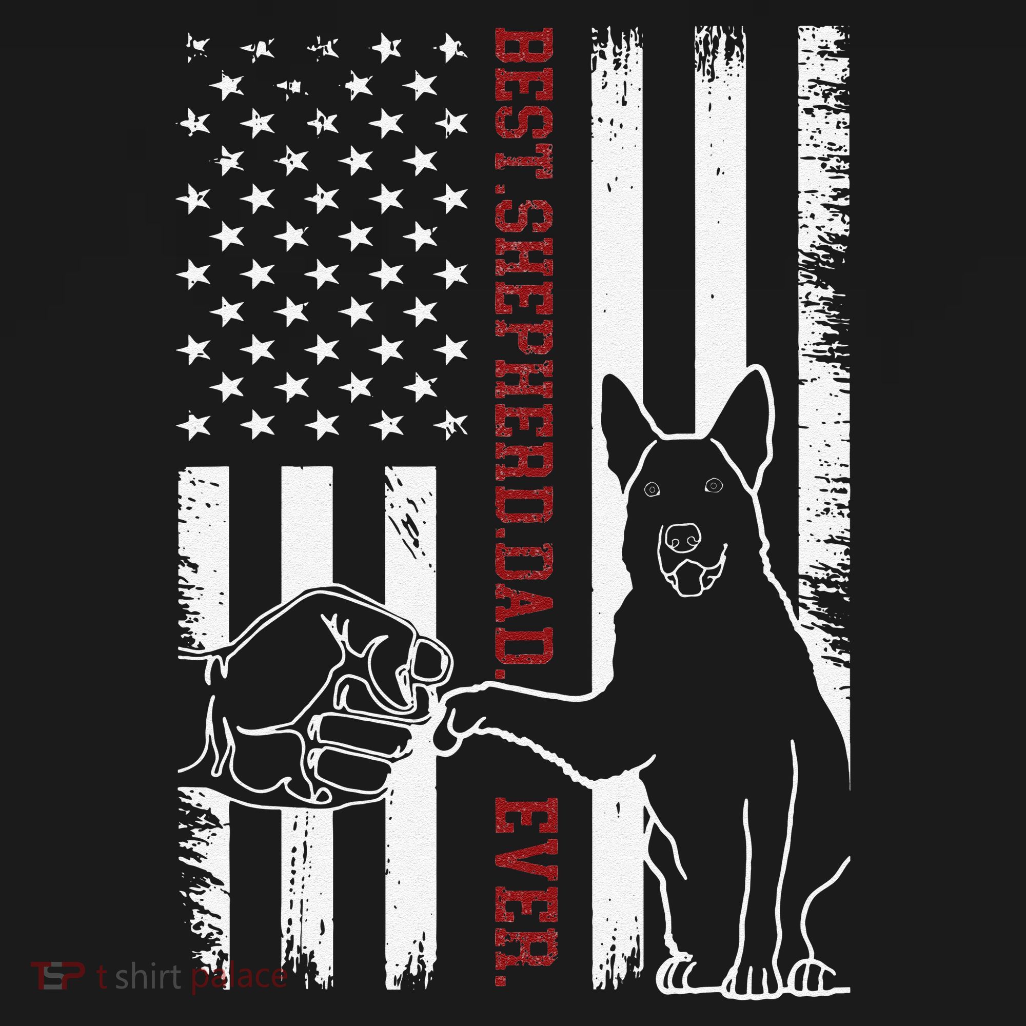 German Shepherd Dad Dog American Flag Tote Bag
