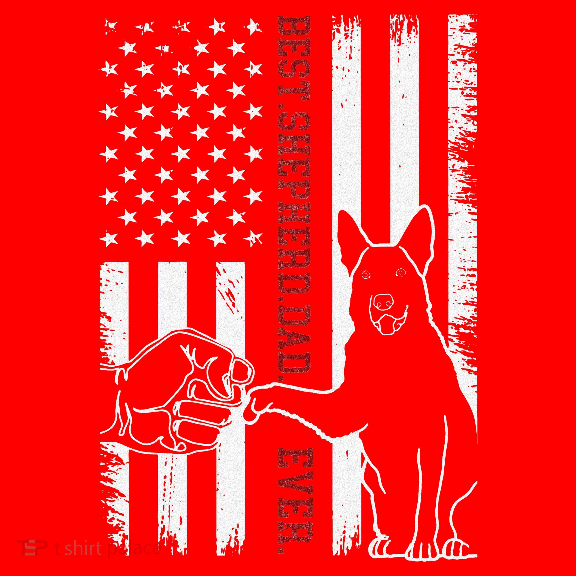 German Shepherd Dad Dog American Flag Santa Hat