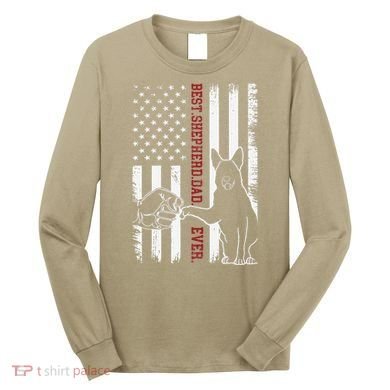 German Shepherd Dad Dog American Flag Long Sleeve Shirt