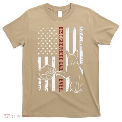 German Shepherd Dad Dog American Flag T-Shirt
