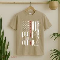 German Shepherd Dad Dog American Flag T-Shirt thumb 2