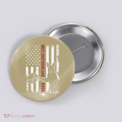 German Shepherd Dad Dog American Flag Button