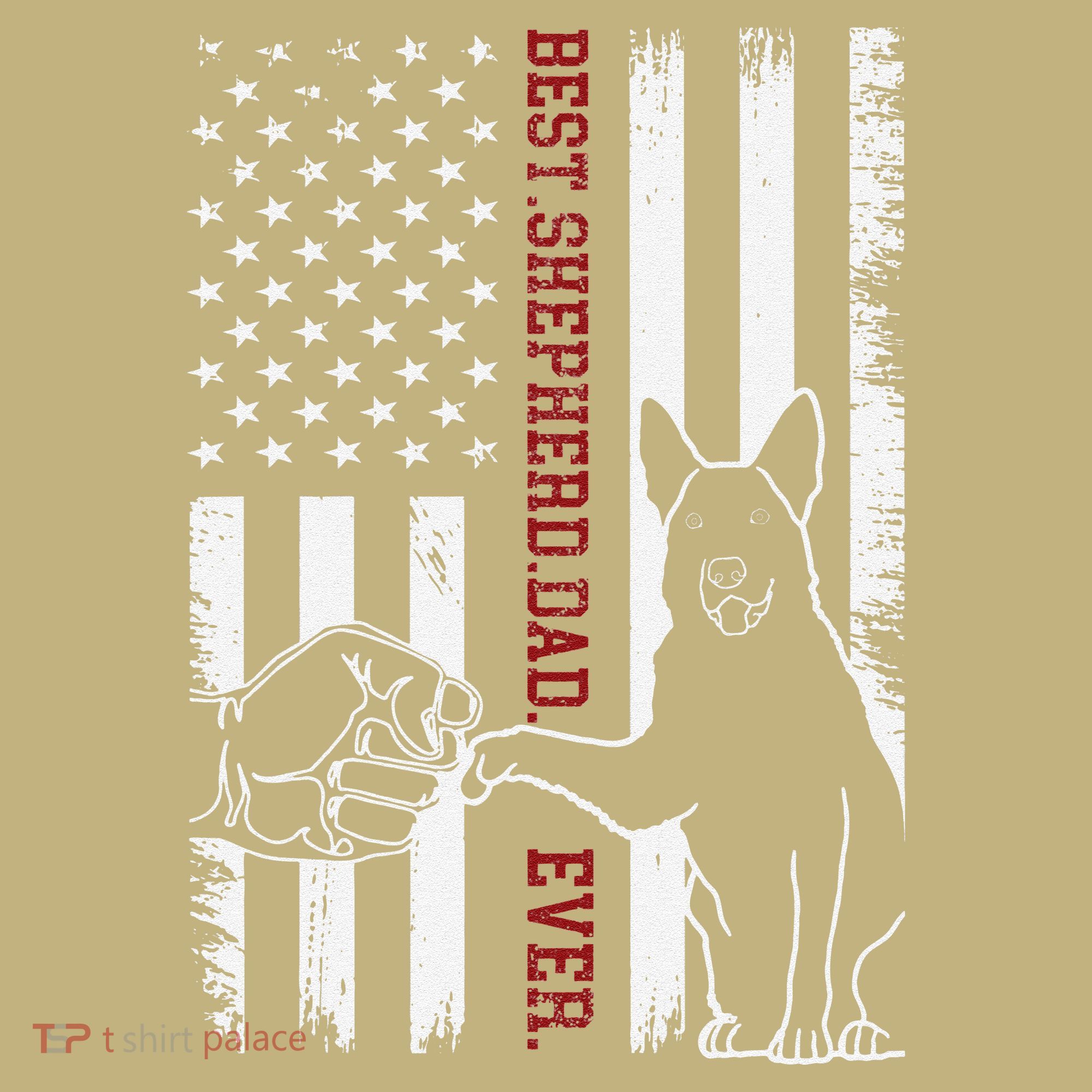 German Shepherd Dad Dog American Flag Polo