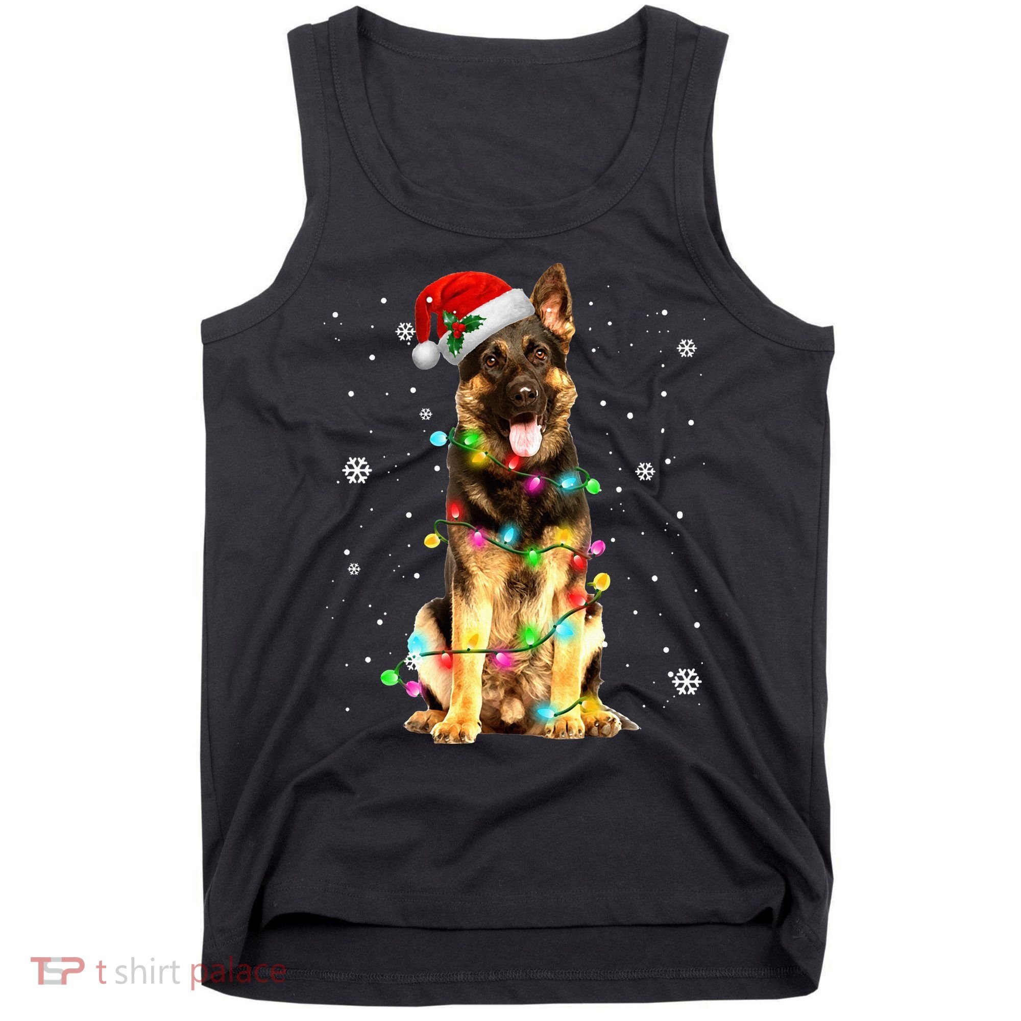 German Shepherd Dog Tree Christmas Sweater Xmas Dogs Gifts Tank Top