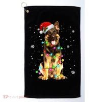 German Shepherd Dog Tree Christmas Sweater Xmas Dogs Gifts Golf Towel thumb 0