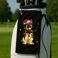 German Shepherd Dog Tree Christmas Sweater Xmas Dogs Gifts Golf Towel thumb 2