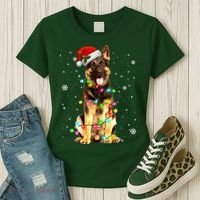 German Shepherd Dog Tree Christmas Sweater Xmas Dogs Gifts Women's T-Shirt thumb 3