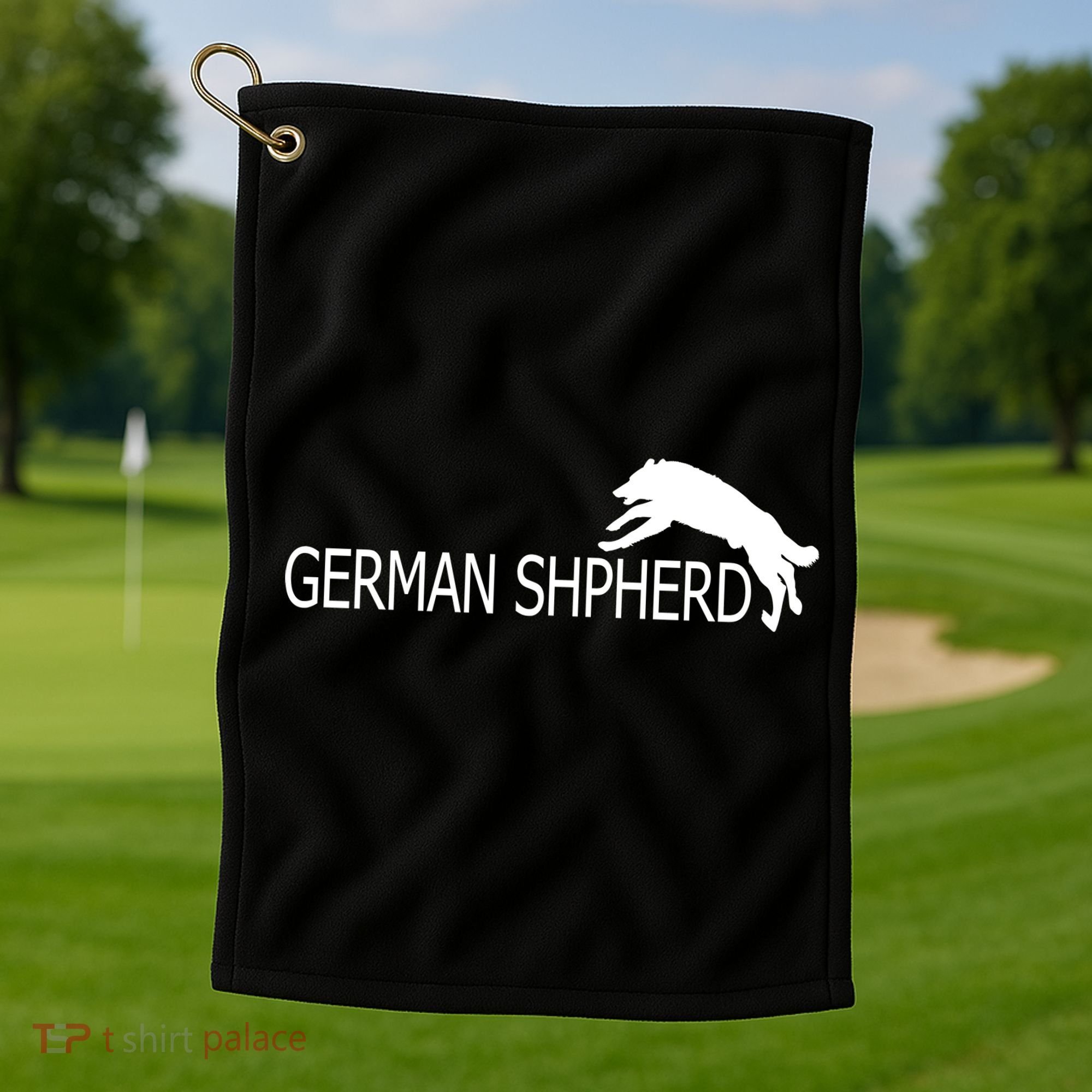 German Shepherd Dog Logo Golf Towel