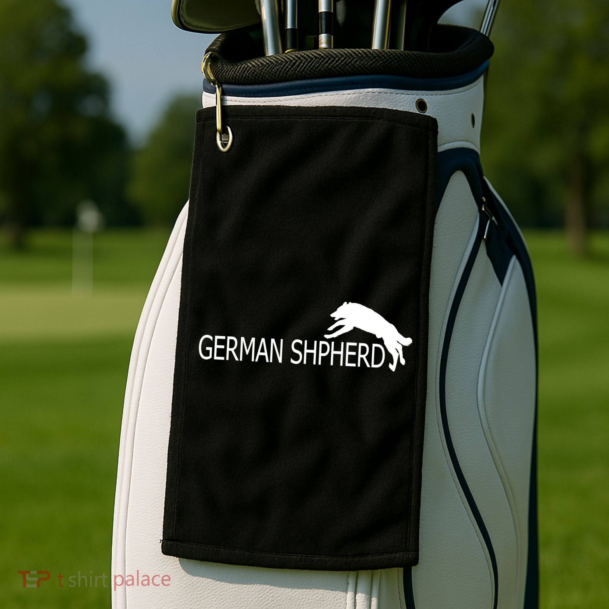 German Shepherd Dog Logo Golf Towel