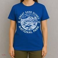 Great Sand Dunes National Park Cool White Line Art Outdoor Great Gift T-Shirt thumb 4