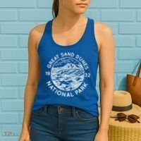Great Sand Dunes National Park Cool White Line Art Outdoor Great Gift Women's Tank Top thumb 2