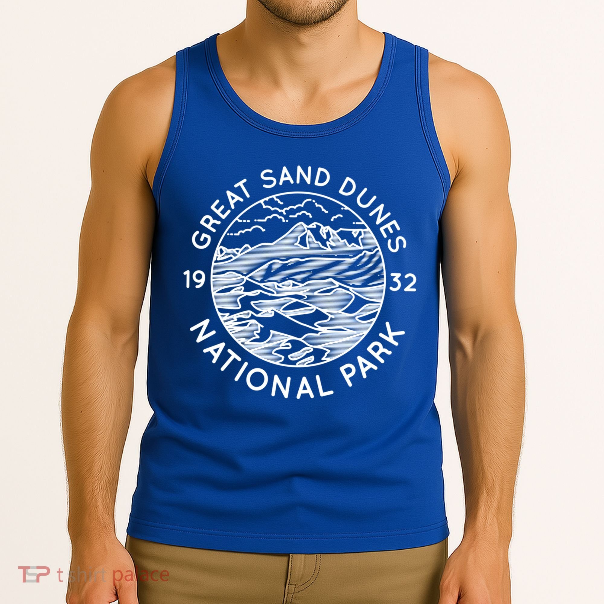Great Sand Dunes National Park Cool White Line Art Outdoor Great Gift Tank Top