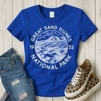 Great Sand Dunes National Park Cool White Line Art Outdoor Great Gift Women's T-Shirt thumb 3