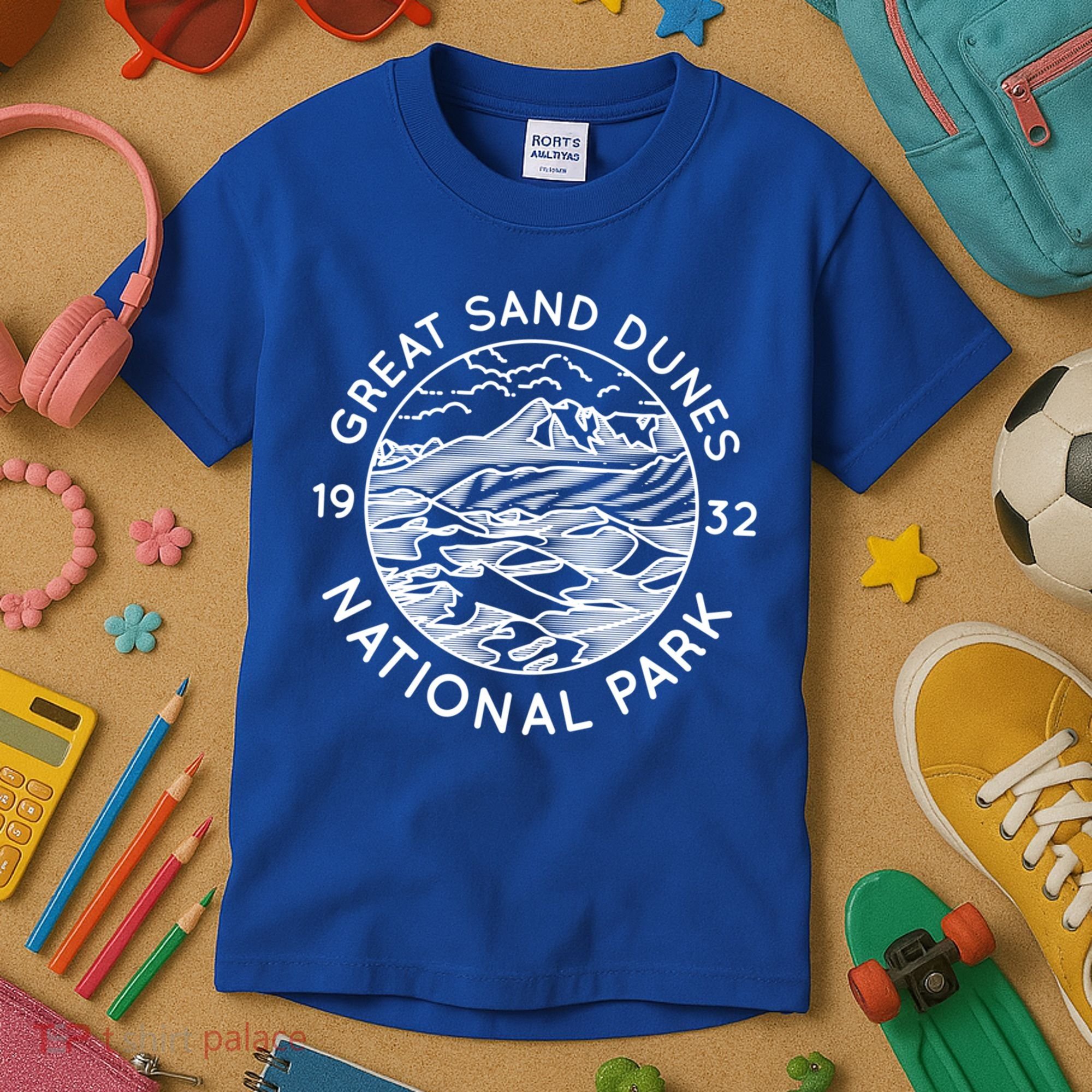 Great Sand Dunes National Park Cool White Line Art Outdoor Great Gift Kids T-Shirt