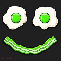 Green Smile Face Eggs And Bacon Ham Breakfast Women's Sweatshirt thumb 2