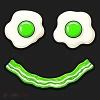 Green Smile Face Eggs And Bacon Ham Breakfast Women's Sweatshirt thumb 2