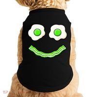 Green Smile Face Eggs And Bacon Ham Breakfast Doggie Tank thumb 0