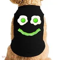 Green Smile Face Eggs And Bacon Ham Breakfast Doggie Tank thumb 0