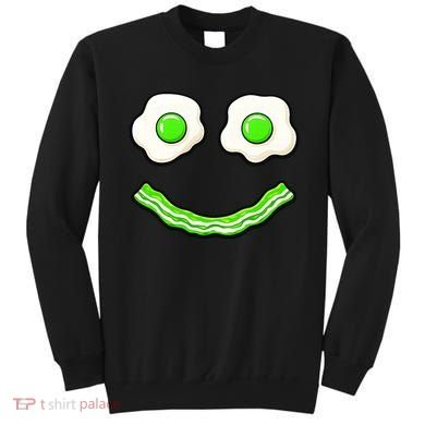 Green Smile Face Eggs And Bacon Ham Breakfast Sweatshirt