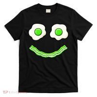 Green Smile Face Eggs And Bacon Ham Breakfast T-Shirt thumb 0