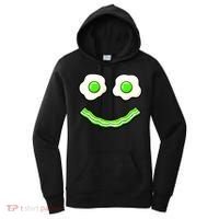 Green Smile Face Eggs And Bacon Ham Breakfast Women's Hoodie thumb 0