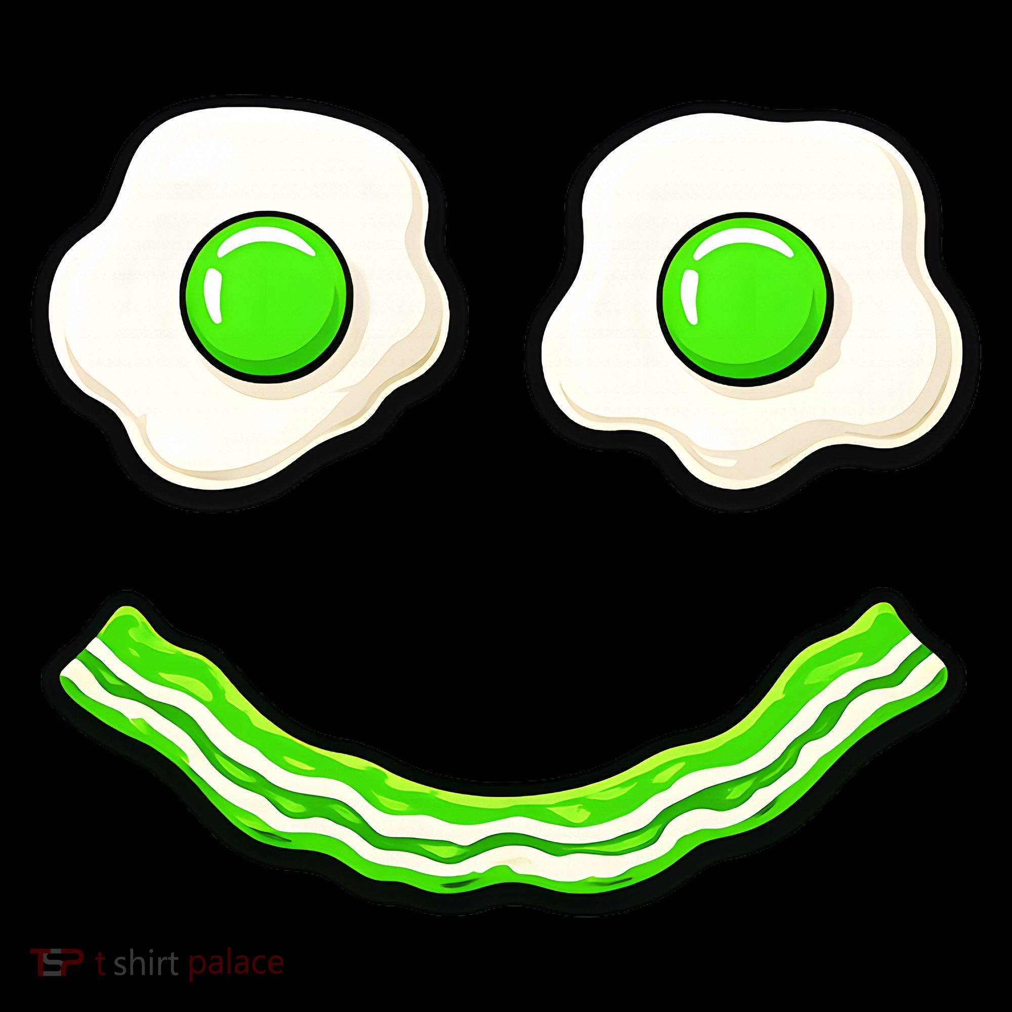Green Smile Face Eggs And Bacon Ham Breakfast Women's Hoodie