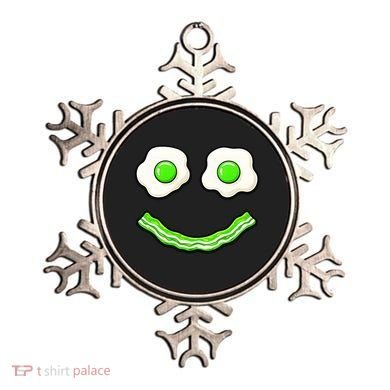 Green Smile Face Eggs And Bacon Ham Breakfast Ornament