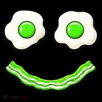 Green Smile Face Eggs And Bacon Ham Breakfast Toddler T-Shirt thumb 4